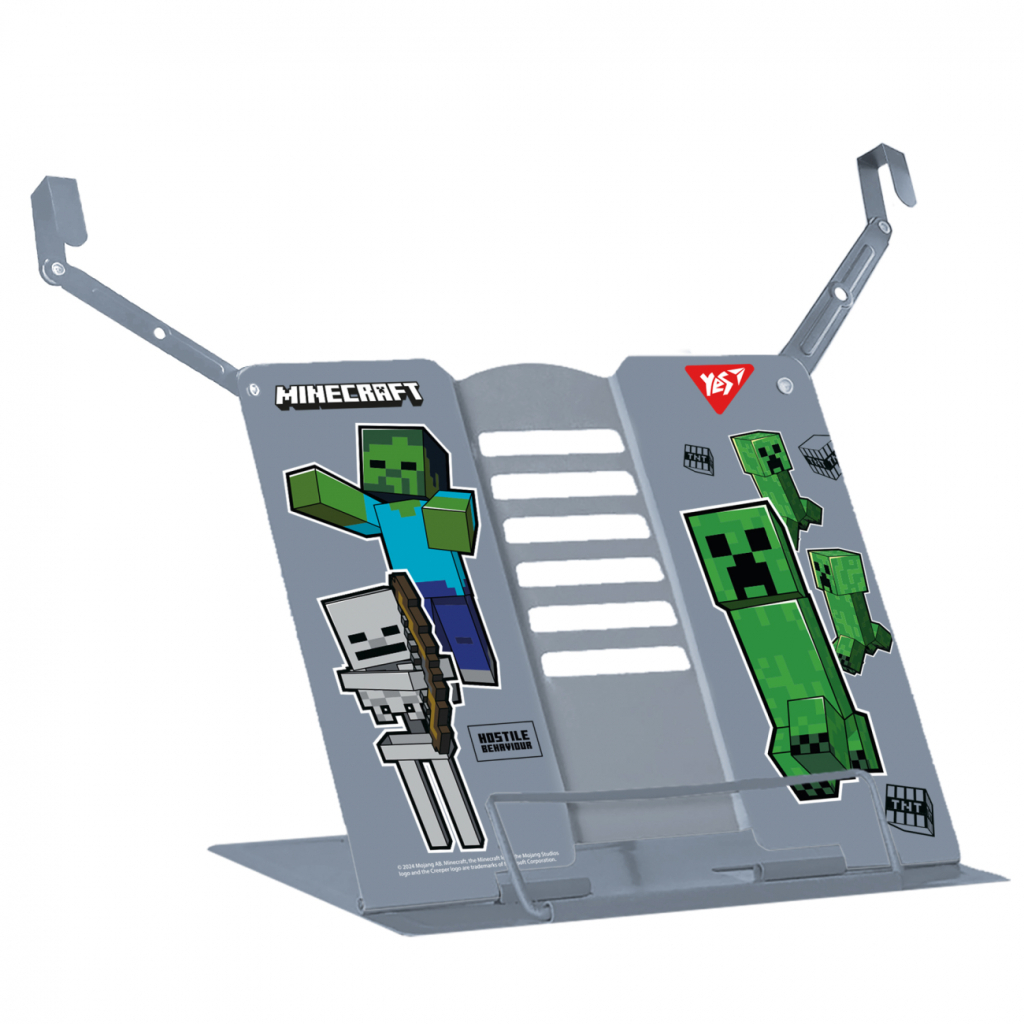 Підставка для книг Yes для книг з додатковими фіксаторами Minecraft метал сіра (470520) - зображення 1