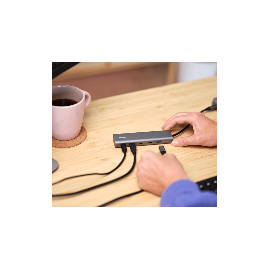 Концентратор Trust USB-C to 5xUSB-C aluminium 0.1m grey (25136_TRUST) - зображення 3