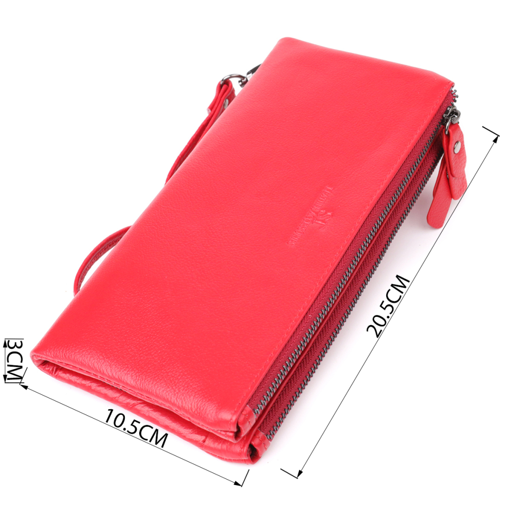 Гаманець ST Leather Шкіряний на три відділення Червоний (23109) - зображення 3