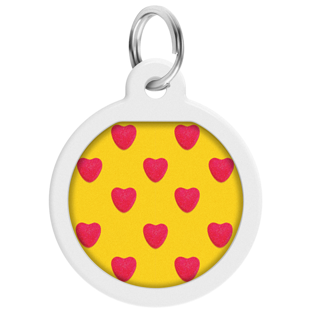 Адресник для тварин WAUDOG Smart ID з QR паспортом "Серця", круг 25 мм (0625-0203) - зображення 1