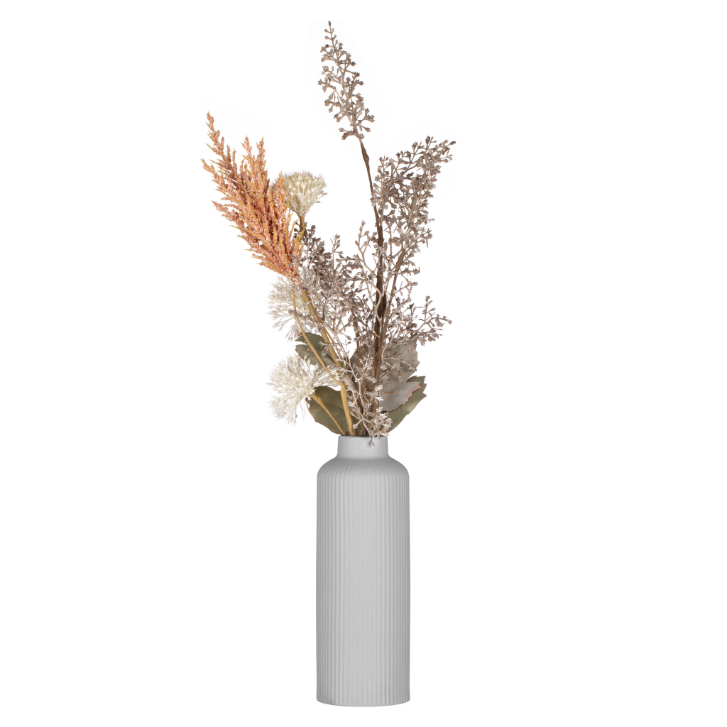Ваза Ardesto Liguria, 8х22.7см, порцеляна, сірий (AR3803G) - зображення 2