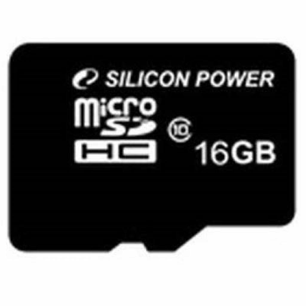 Карта пам'яті Silicon Power 16Gb microSDHC class 10 (SP016GBSTH010V10) - зображення 1