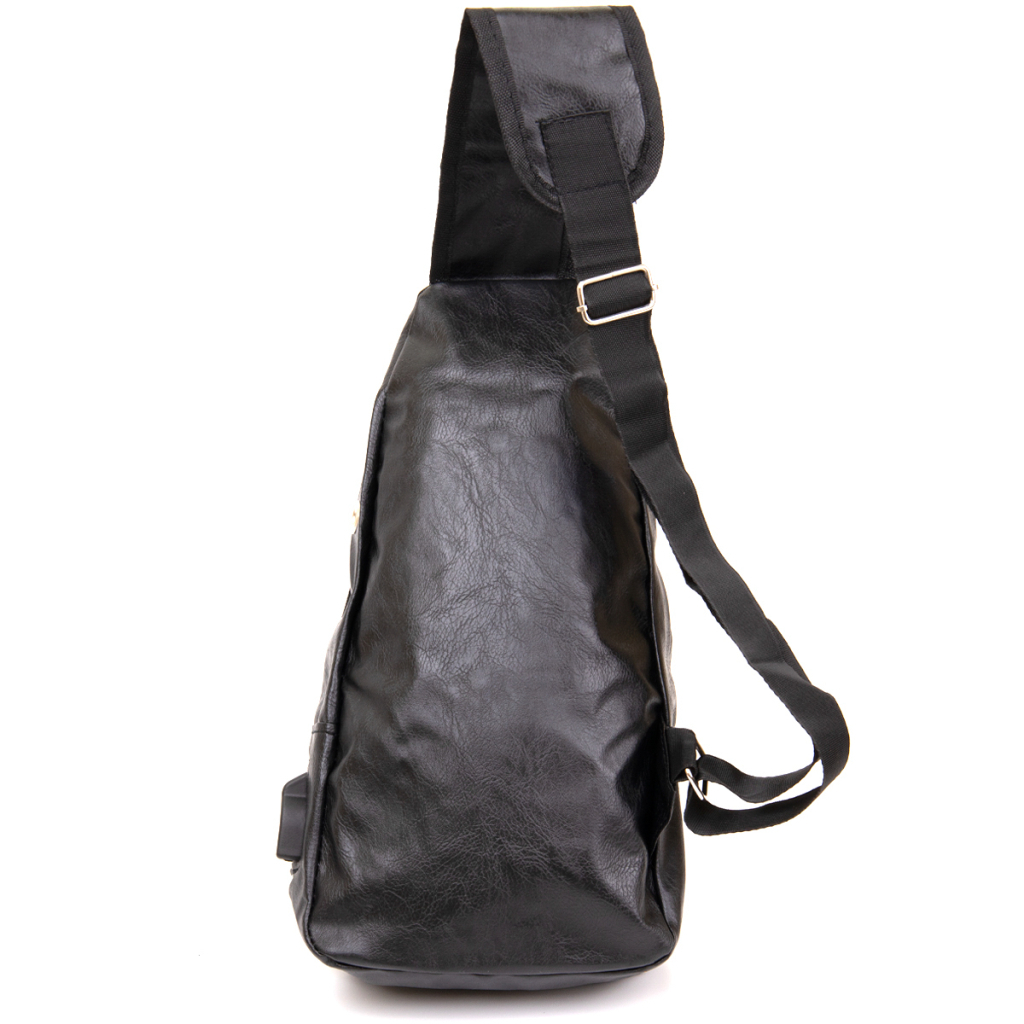 Сумка Vintage Крос боді з емблемою зі шкірозамінника Чорна (20568) - зображення 2