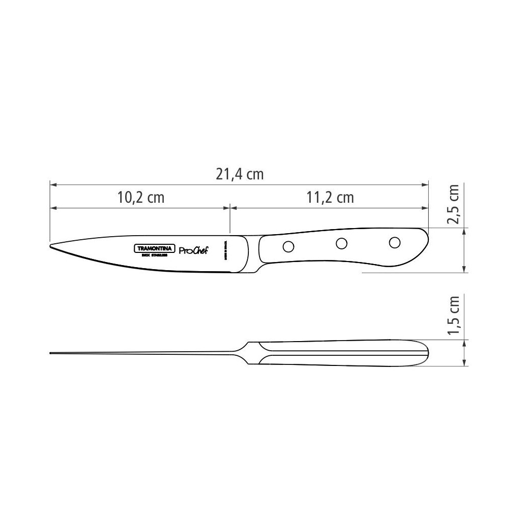 Кухонний ніж Tramontina Prochef 102 мм (24160/004) - зображення 3
