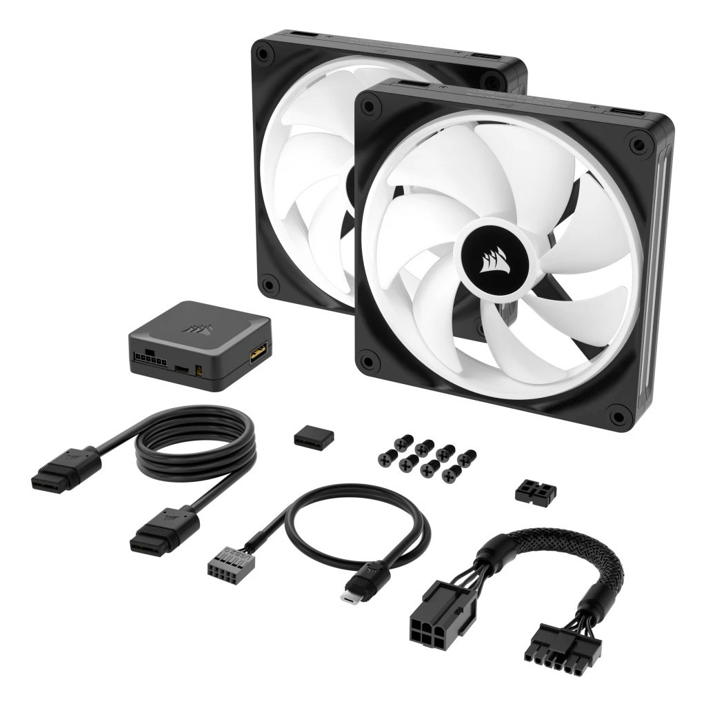 Кулер до корпусу Corsair iCUE Link QX140 RGB PWM PC Fans Starter Kit with iCUE LINK System Hub (CO-9051004-WW) - зображення 8