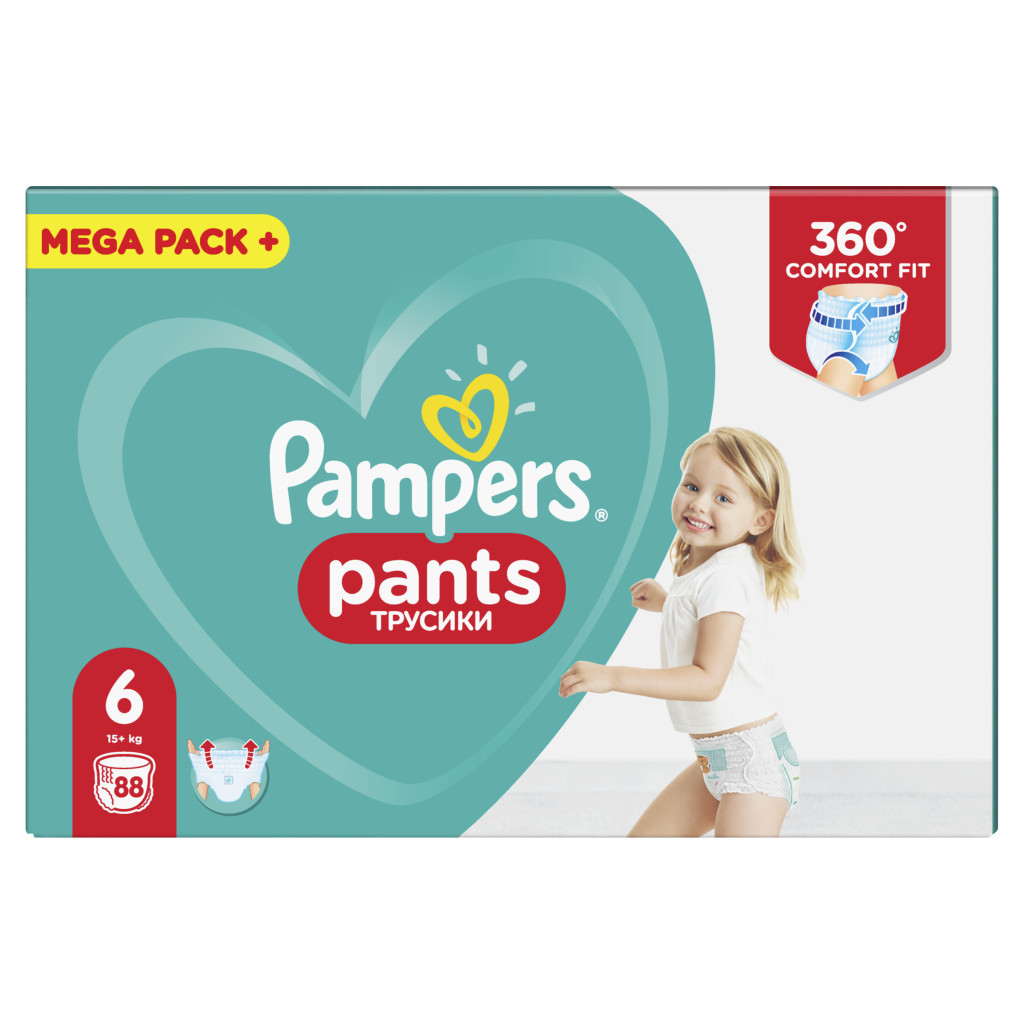 Підгузки Pampers трусики Pants Extra Large Розмір 6 (15+ кг), 88 шт (4015400697558) - зображення 2