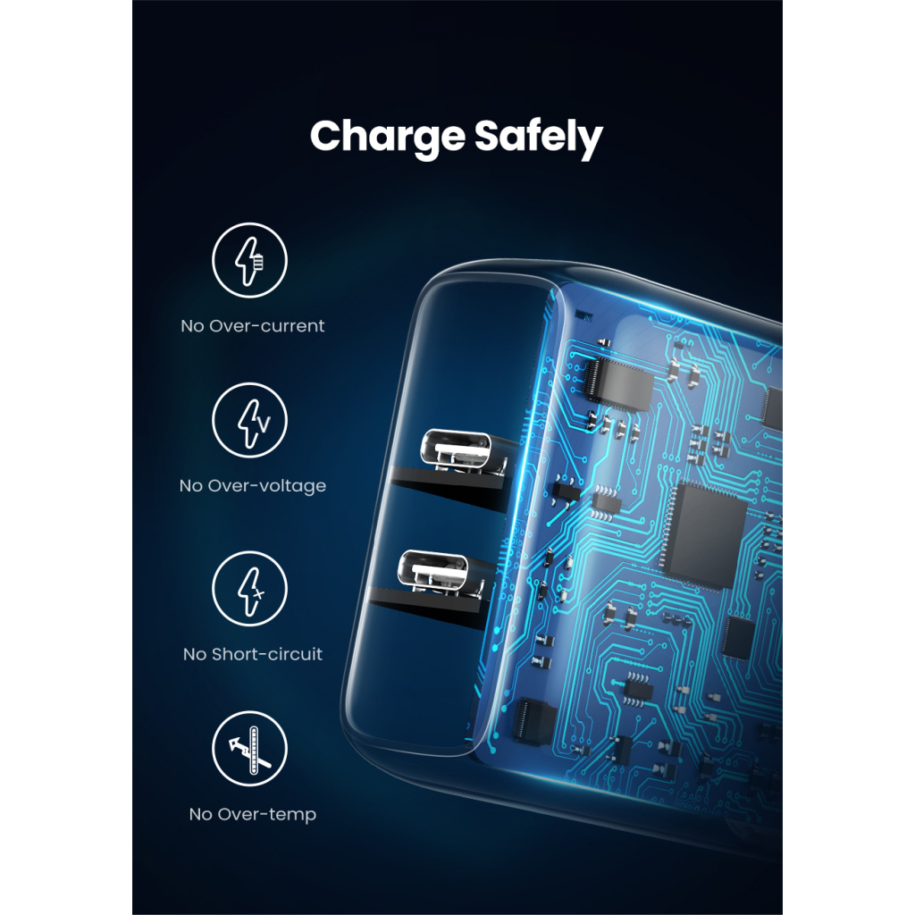 Зарядний пристрій Ugreen 2xUSB 40W PD (2xType-C) PD CD243 White (10343) - зображення 7