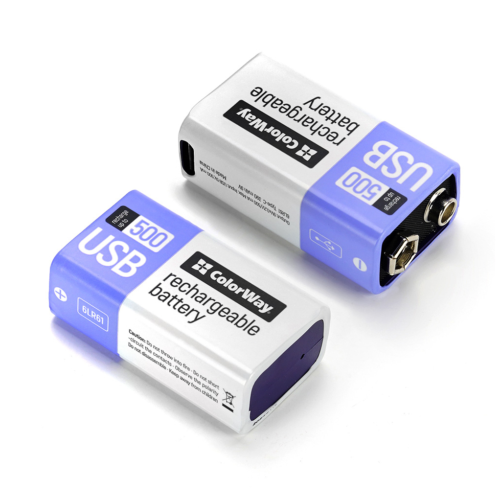 Акумулятор ColorWay Крона USB-С 390 mAh 9V (Li-Polymer) (CW-UB9V-06) - зображення 2