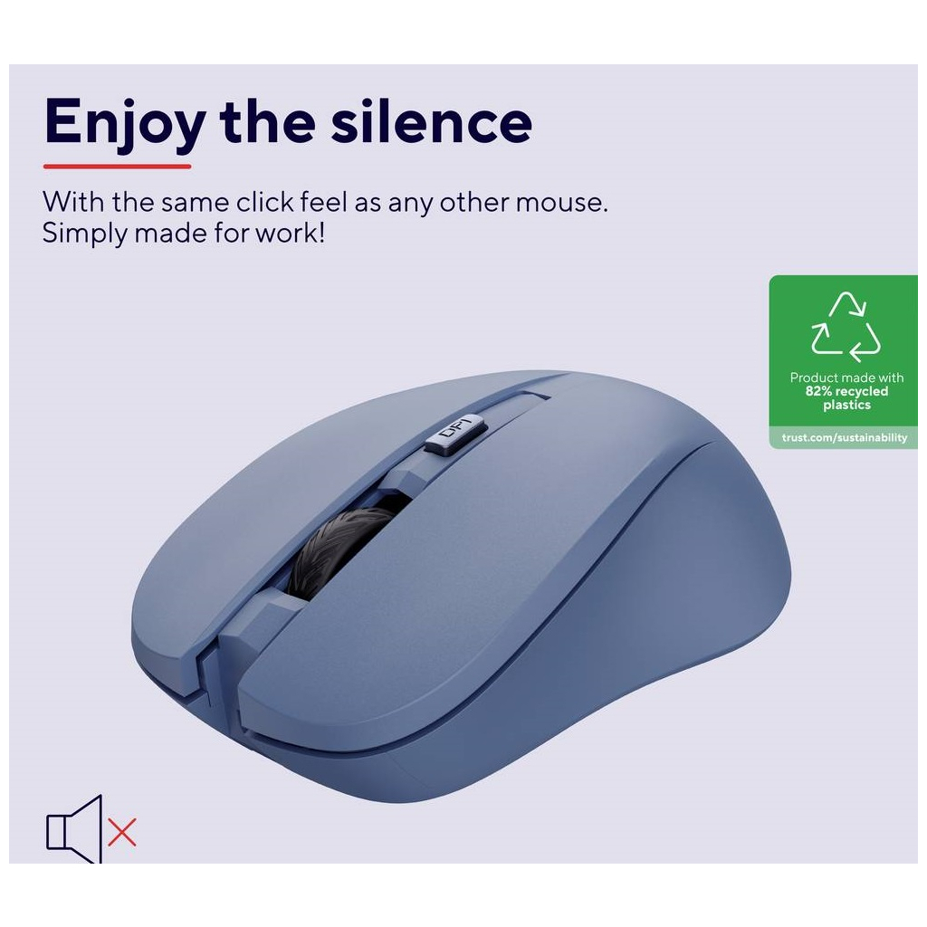 Мишка Trust Mydo Silent Wireless Blue (25041) - зображення 7