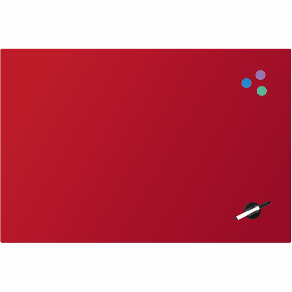 Офісна дошка Axent скляна магнітно-маркерна 60х90 см, червона (9615-06-А) - зображення 1