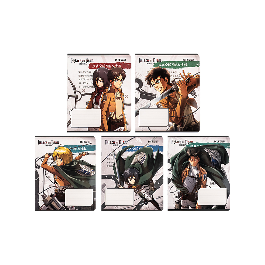 Зошит Kite Attack on Titan, 12 аркушів, клітинка (AT24-232) - зображення 1