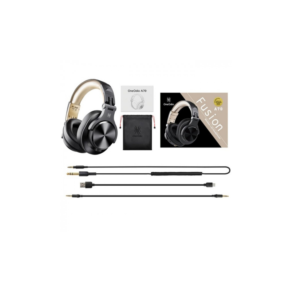 Навушники OneOdio Fusion A70 Bluetooth+3,5мм/6,35мм Black/Gold (A70 Black Gold) - зображення 3