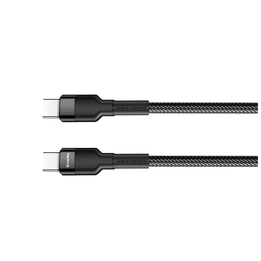 Дата кабель USB-C to USB-C 1.0m 3.0A black ColorWay (CW-CBPDCC047-BK) - зображення 5