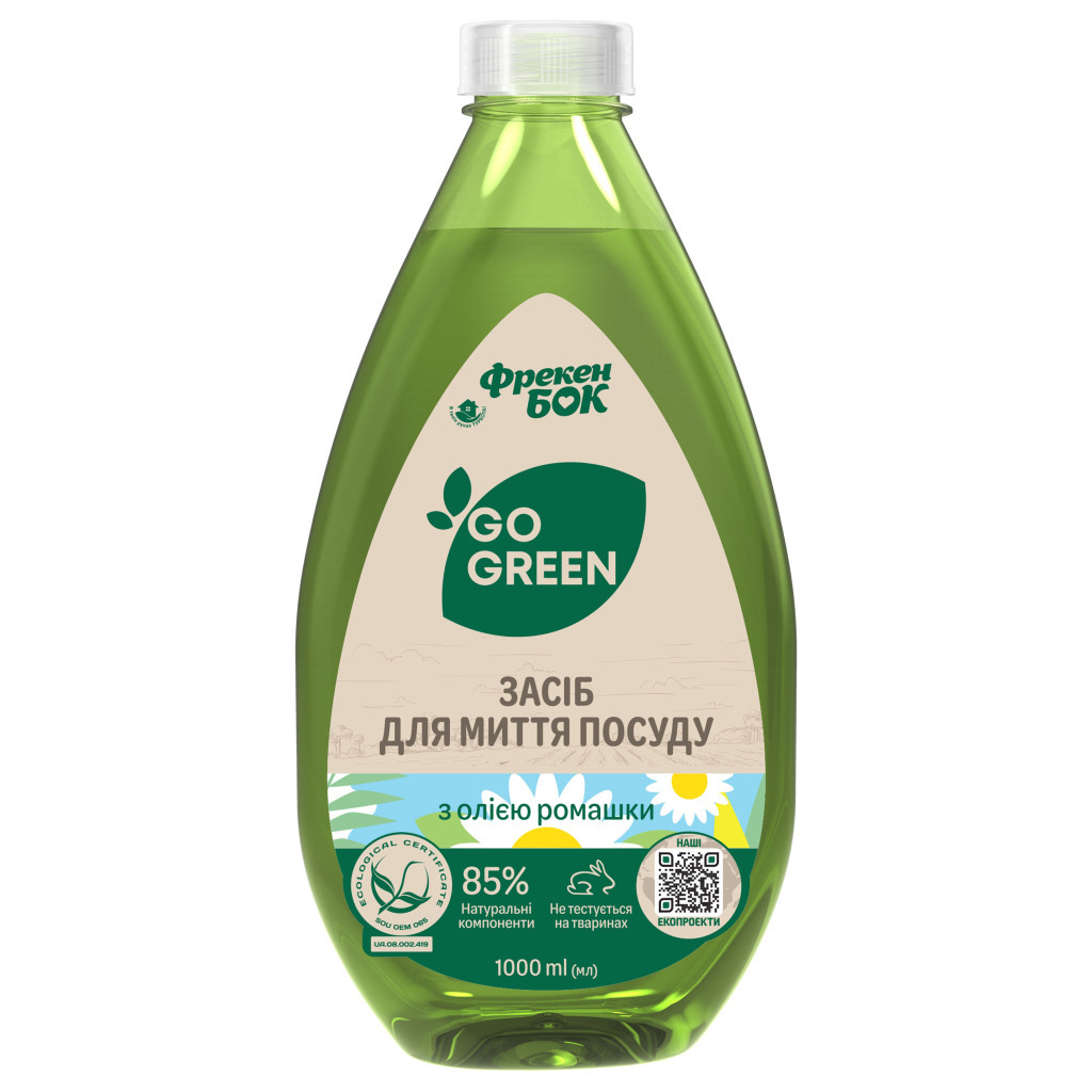 Засіб для ручного миття посуду Фрекен БОК з олією Ромашки 1 л (4823071628364) - зображення 1