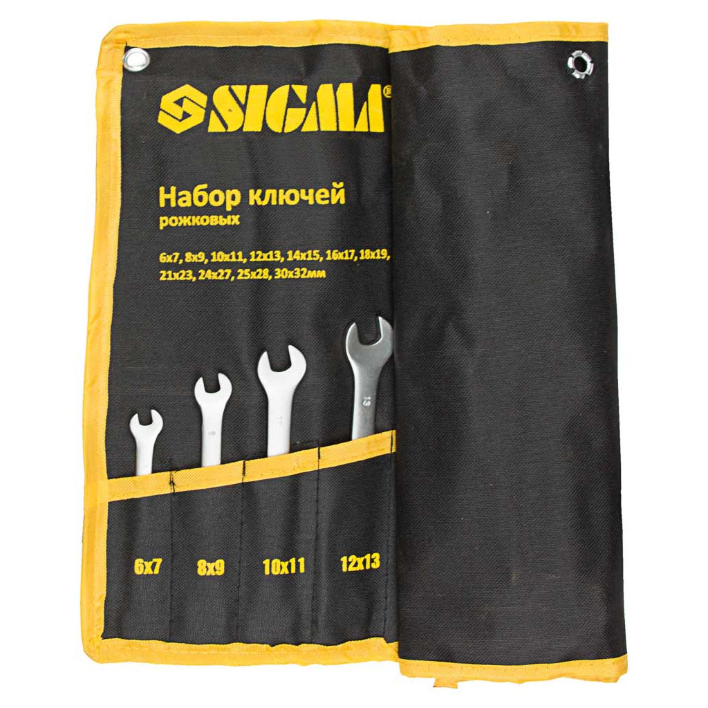 Ключ Sigma набір ріжкових 12шт 6-32мм CrV satine, тк чохол (6010341) - изображение 2
