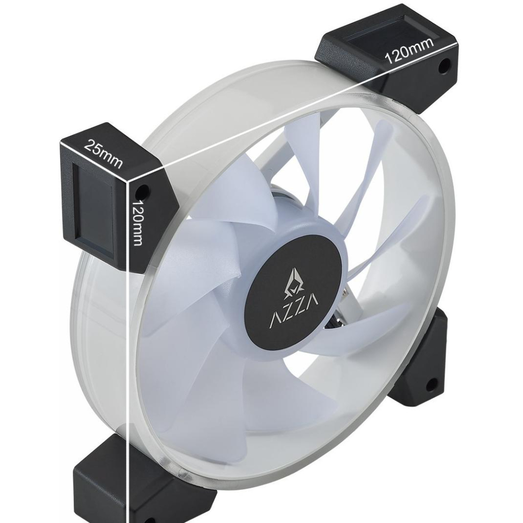 Кулер до корпусу Azza Hurricane III (FNAZ-12DRGB3-011) - зображення 3
