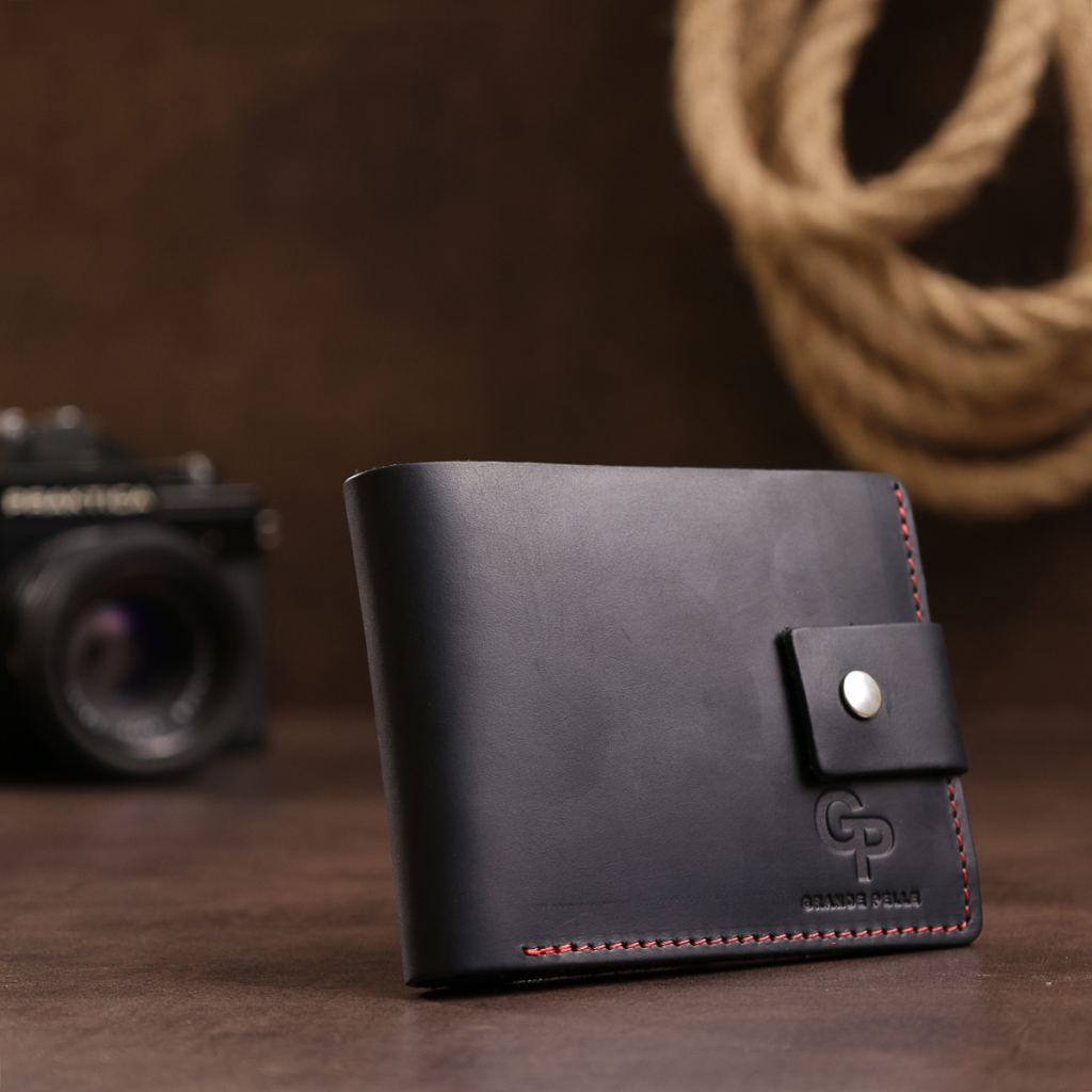 Портмоне Grande Pelle Шкіряне Чорне (11542) - зображення 8