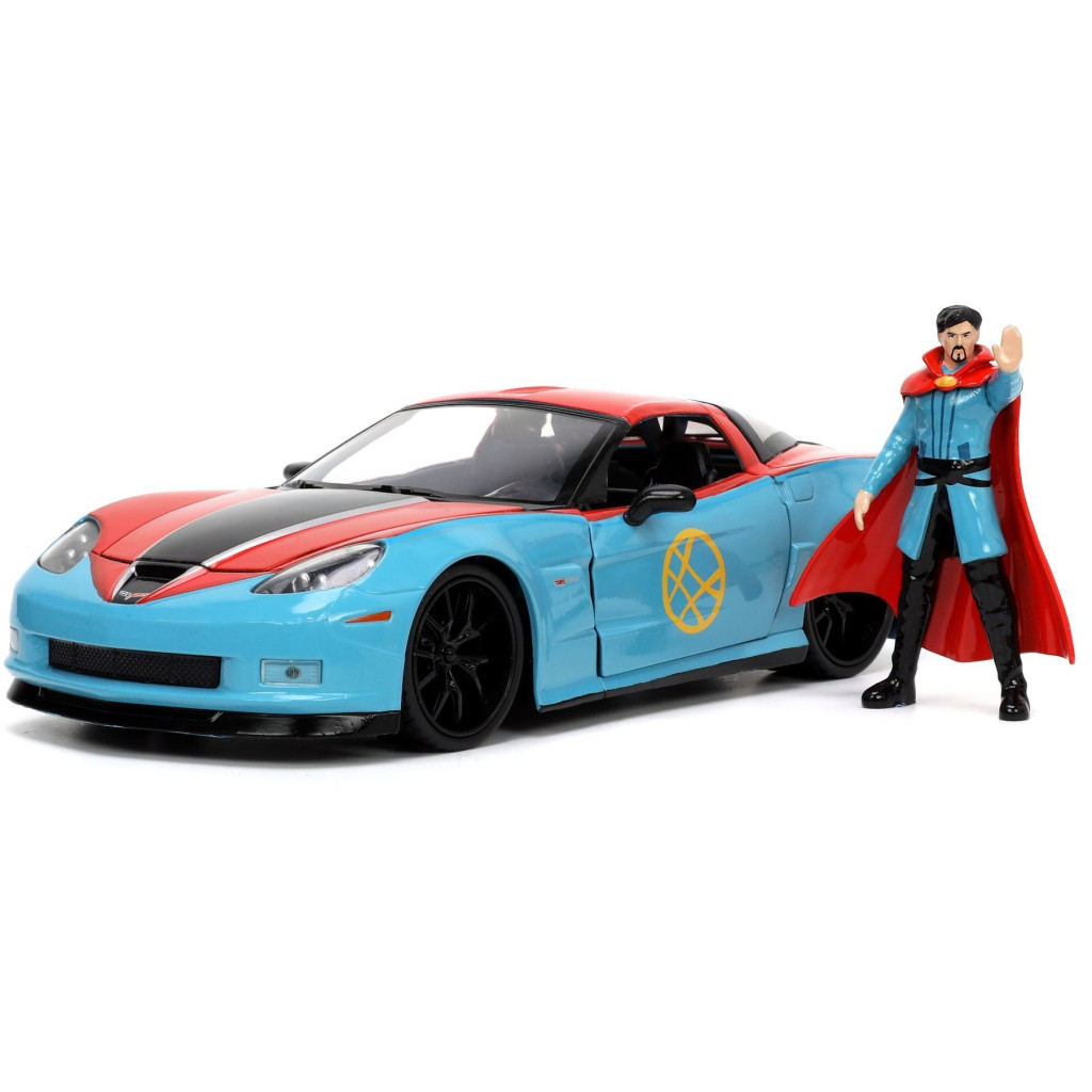 Машина Jada металева Марвел Шевроле Корвет із фігуркою Доктора Стренджа 1:24 (253225024) - зображення 1