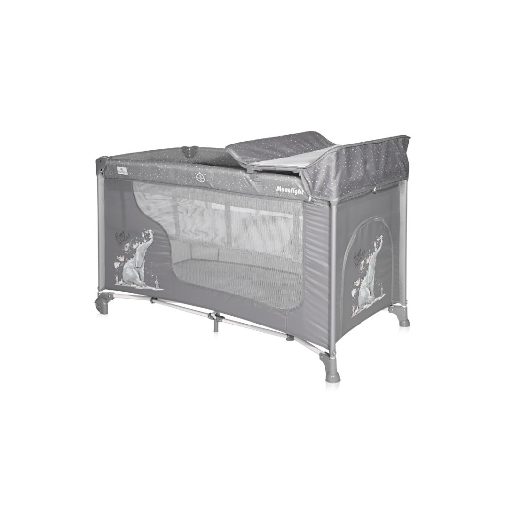 Дитячий манеж Bertoni/Lorelli MOONLIGHT 2L+ grey fun - зображення 1