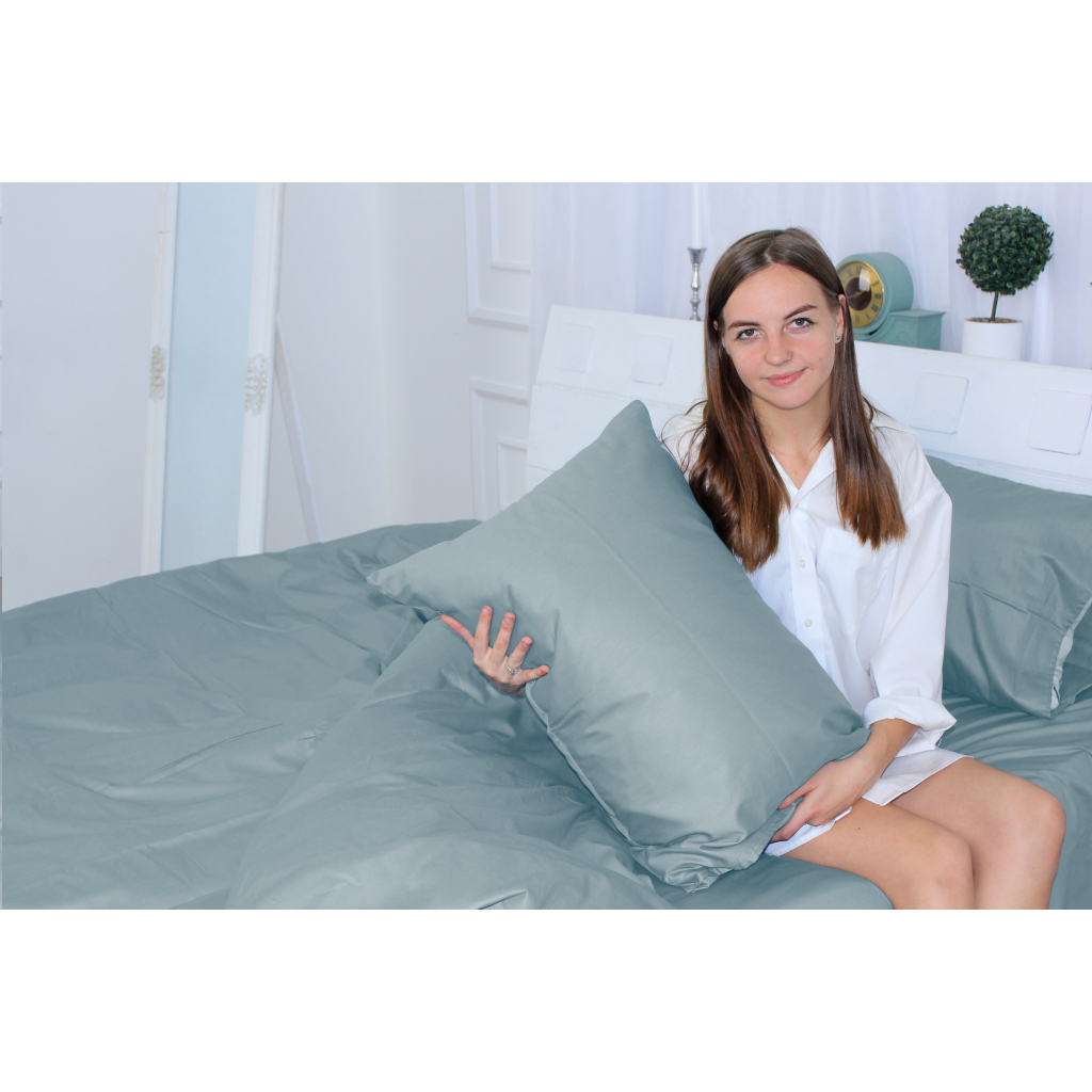 Постільна білизна MirSon Сатин 0843 Grey Blue 160х220 (2200002024563) - изображение 2