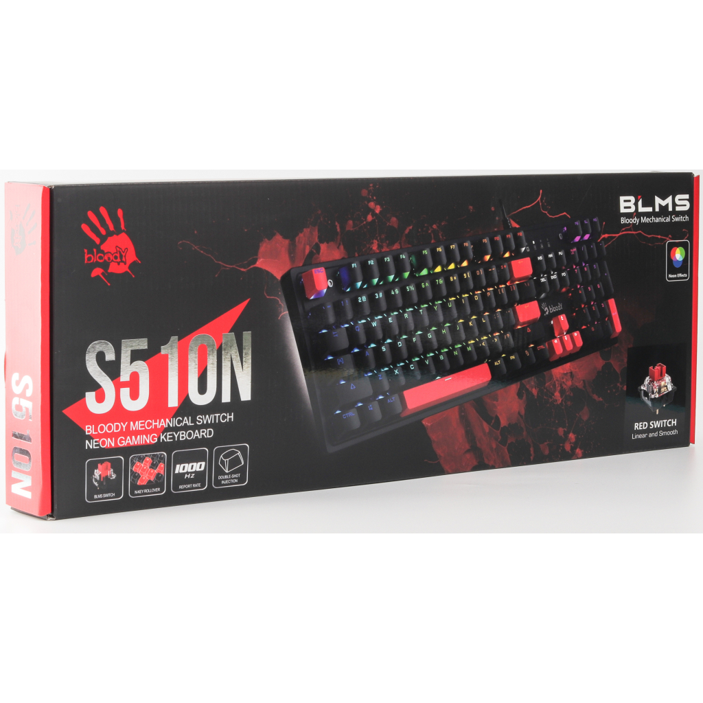 Клавіатура A4Tech Bloody S510N BLMS USB Fire Black - зображення 7