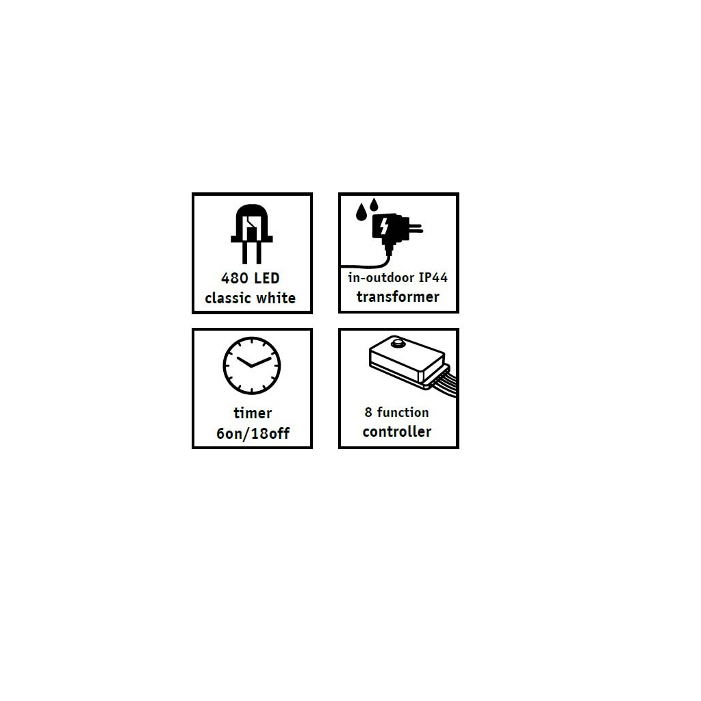 Гірлянда Luca Lighting кластер срібна струна, 8 м, теплий білий (8718861852813) - зображення 3