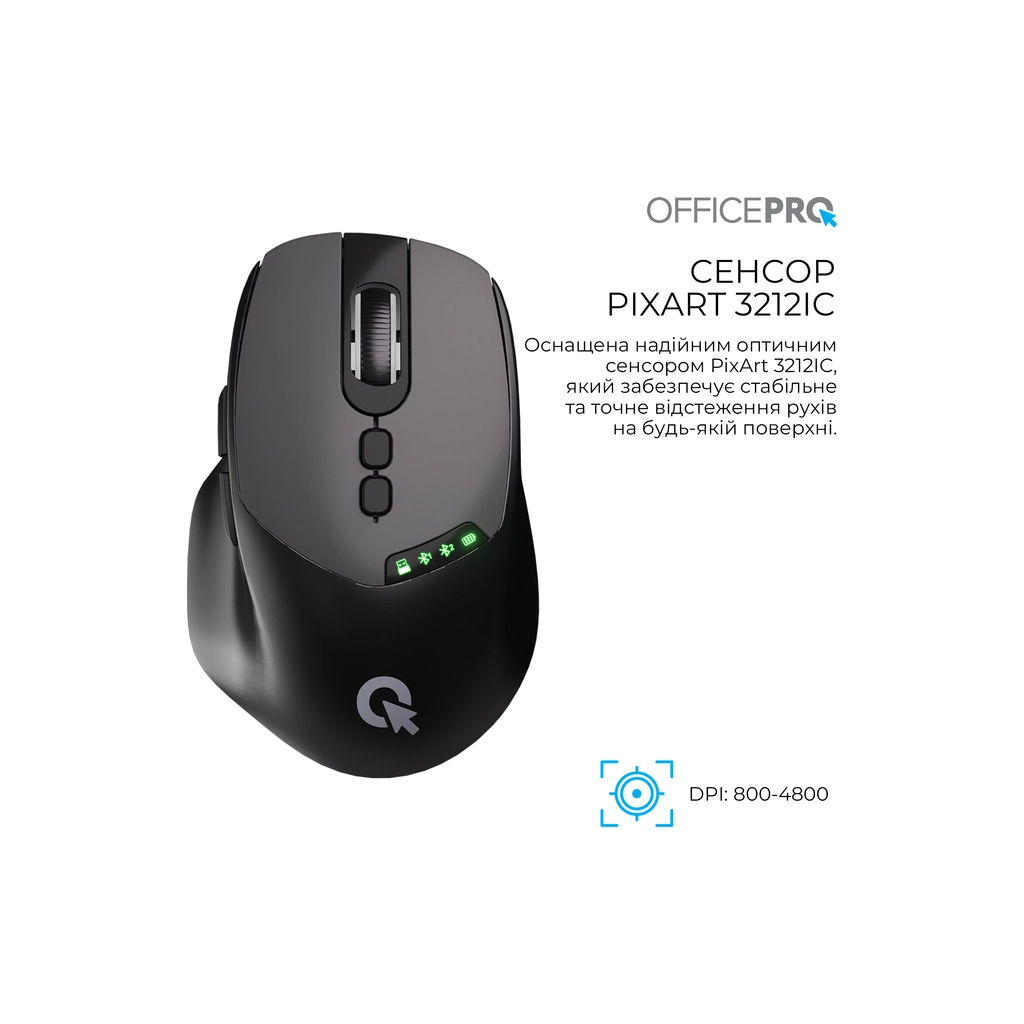 Мишка OfficePro M520B Wireless/Bluetooth Black (M520B) - зображення 7
