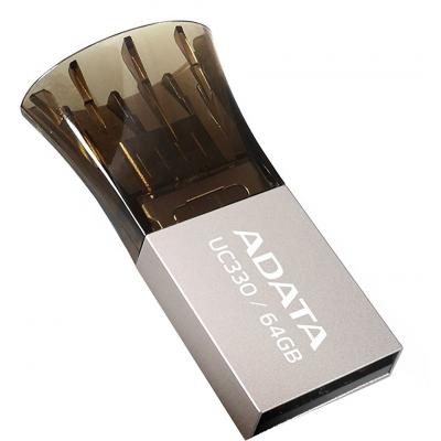 USB флеш накопичувач ADATA 64GB UC330 Black USB 2.0 OTG (AUC330-64G-RBK) - зображення 5