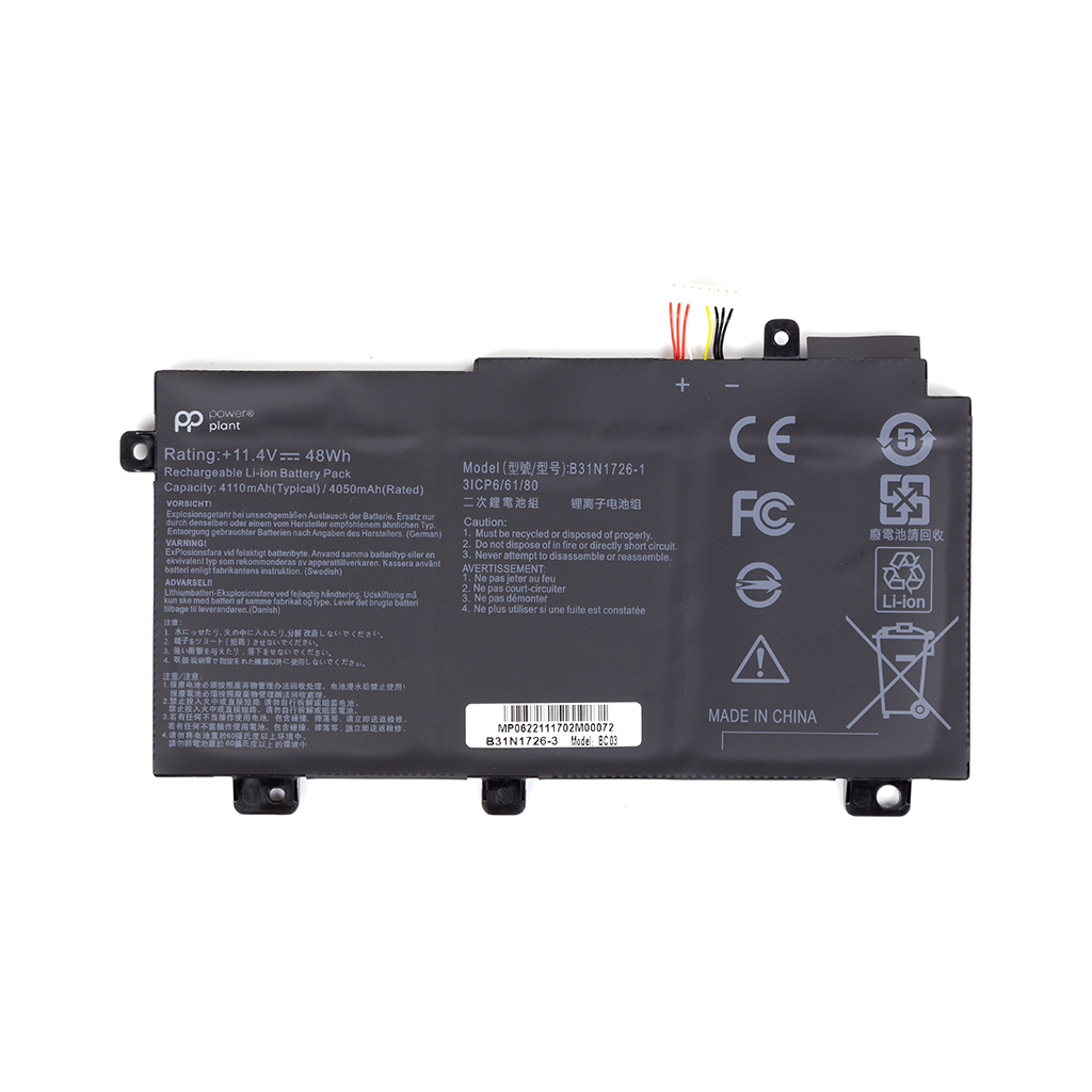 Акумулятор до ноутбука ASUS TUF Gaming FX504GD (B31N1726) 11.4V 3900mAh, Shape-A PowerPlant (NB431151) - зображення 1