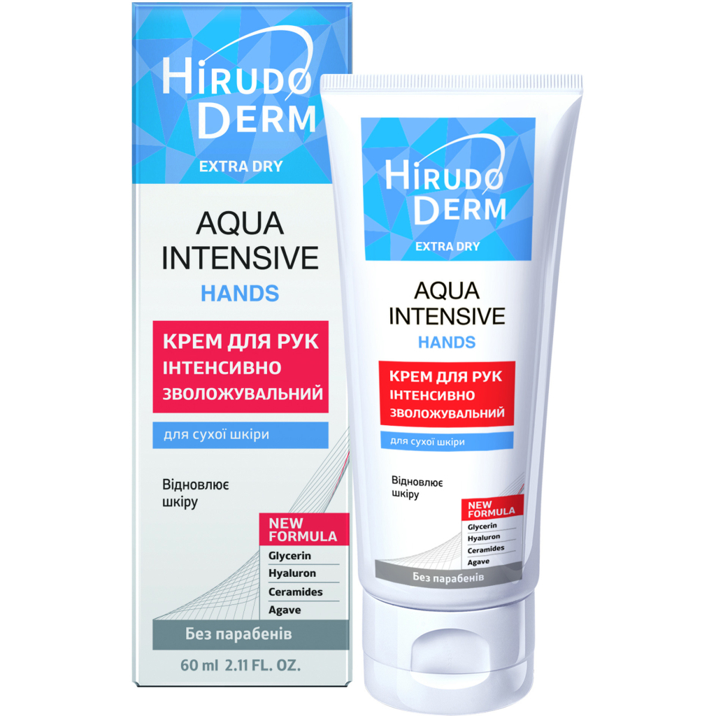 Крем для рук Біокон Hirudo Derm Extra Dry Aqua Intensive Hand Інтенсивно зволожувальний 60 мл (4820008319050) - зображення 1