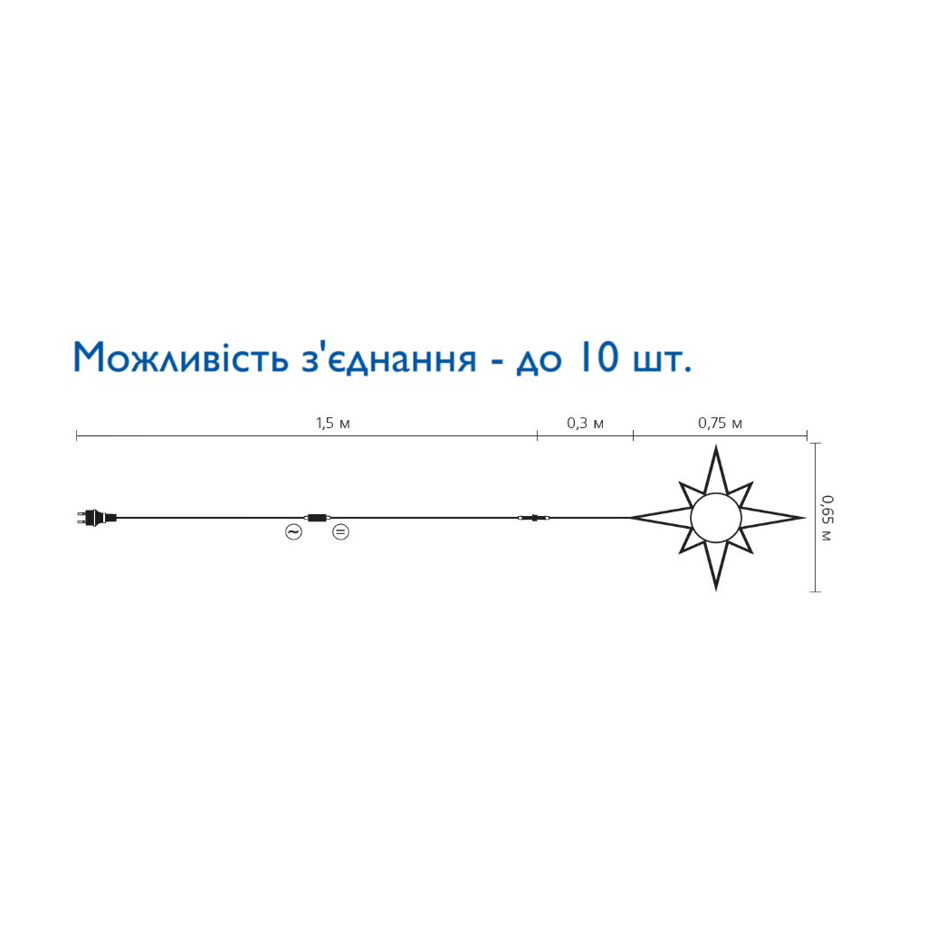Гірлянда Delux Motif flash Star 65 х 75 см білий IP44 EN (90012985) - зображення 2