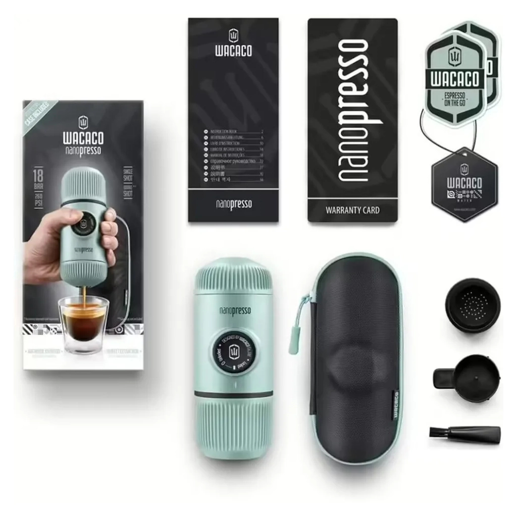 Кавоварка кемпінгова Wacaco Nanopresso з чохлом блакитна (WNANOBLUE) - изображение 2