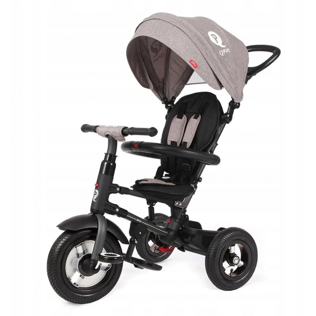 Дитячий велосипед QPlay Rito Rubber Grey складаний триколісний (S380-10GreyRubber) - зображення 1