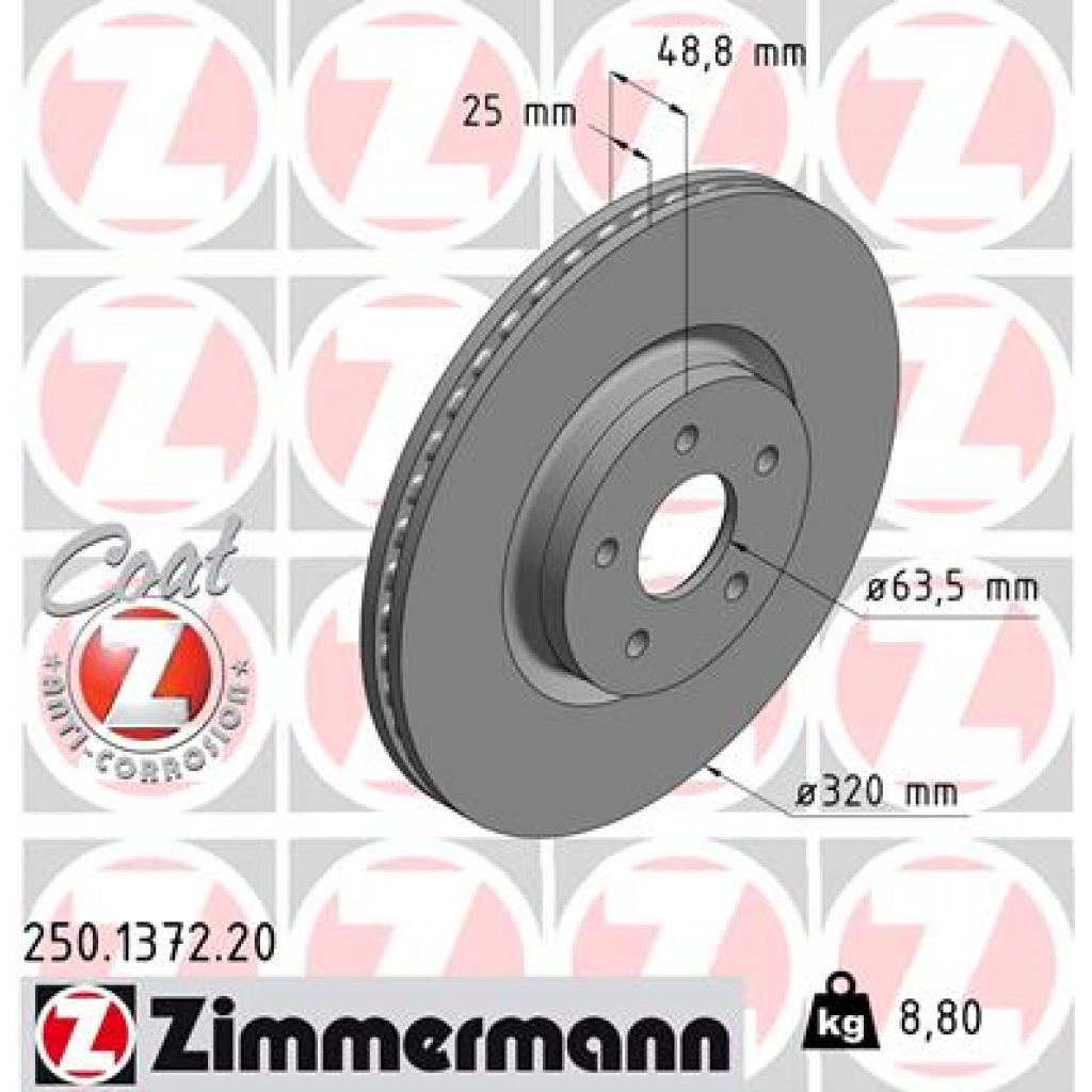 Гальмівний диск ZIMMERMANN 250.1372.20 - зображення 1