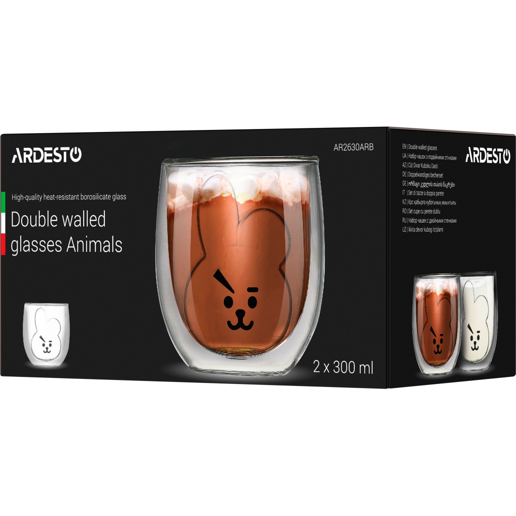 Набір склянок Ardesto Animals 300 мл 2 шт (AR2630ARB) - зображення 4