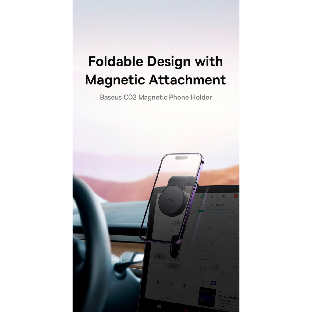 Універсальний автотримач Baseus C02 Magnetic Phone Holder Cluster Black (SUCC000201) - изображение 9