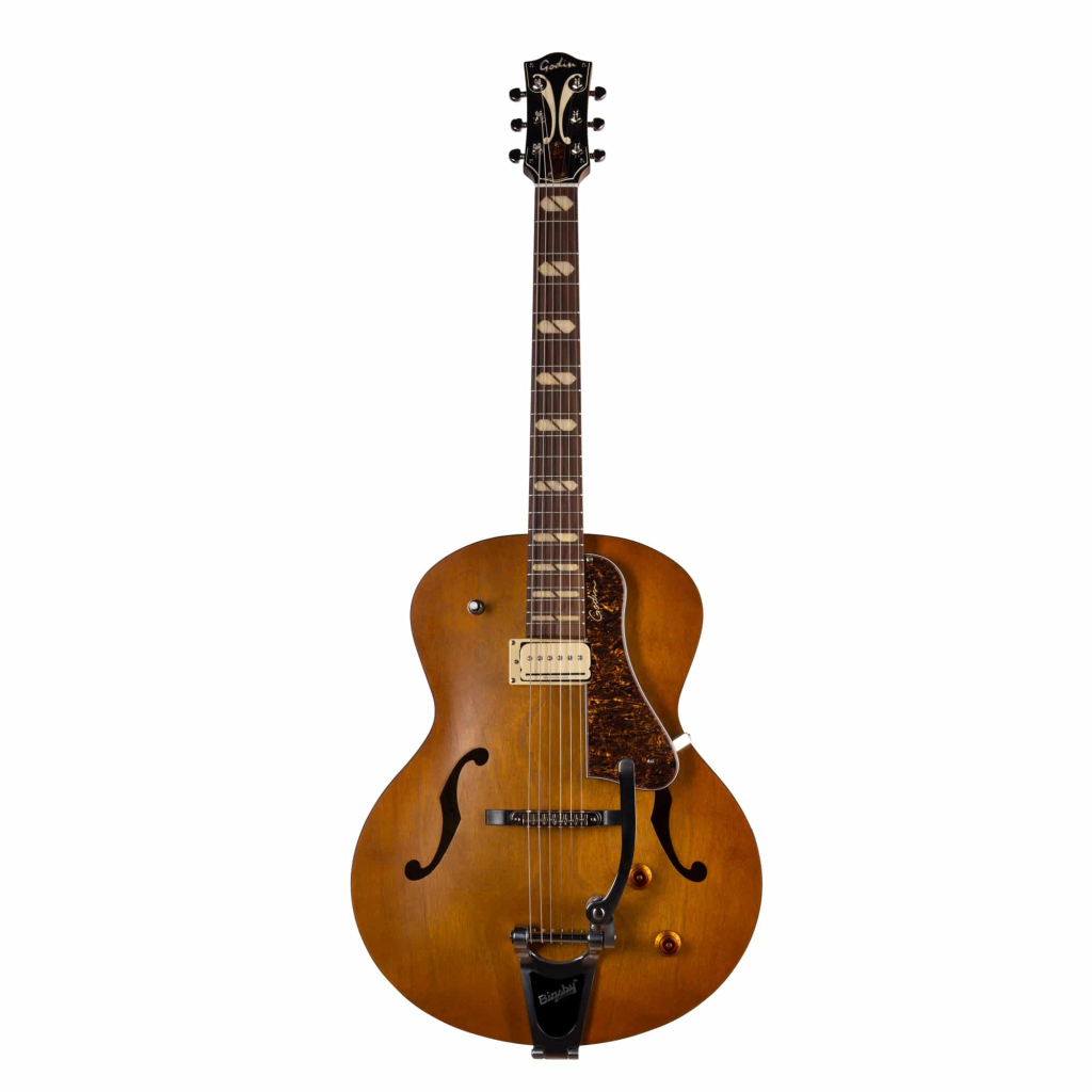 Гітара напівакустична Godin 5th Avenue Jumbo P90 Harvest Gold (235914) - зображення 1