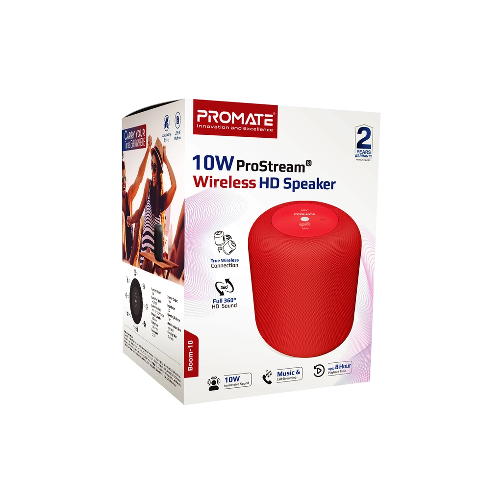 Акустична система Promate Boom-10 Red (boom-10.red) - зображення 2