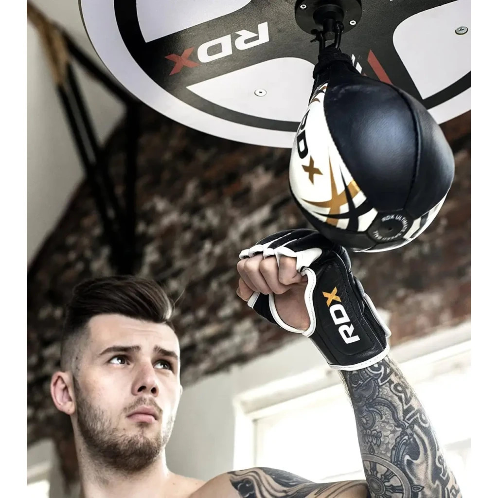 Груша боксерська RDX 2Y Boxing Speed Ball Leather Multi White/Red (2SBL-S2WR) - зображення 4