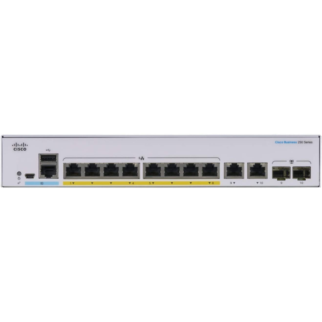 Комутатор мережевий Cisco CBS250-8P-E-2G-EU - зображення 1