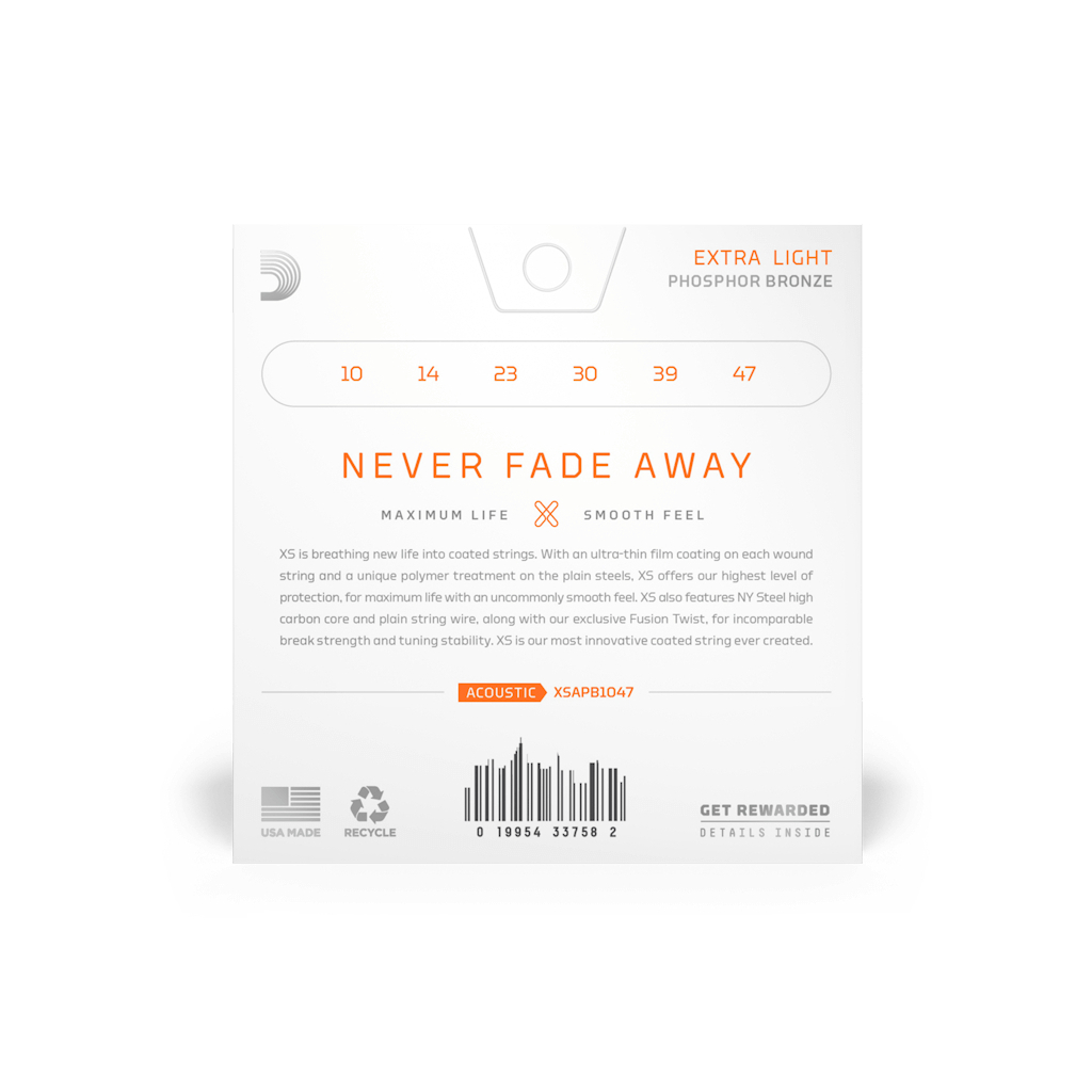 Струни для гітари D'Addario XS Phosphor Bronze Extra Light (10-47) (XSAPB1047) - зображення 3