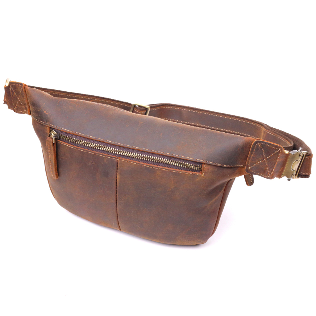 Сумка Vintage Вінтажна поясна з натуральної шкіри Коричнева (21294) - зображення 2