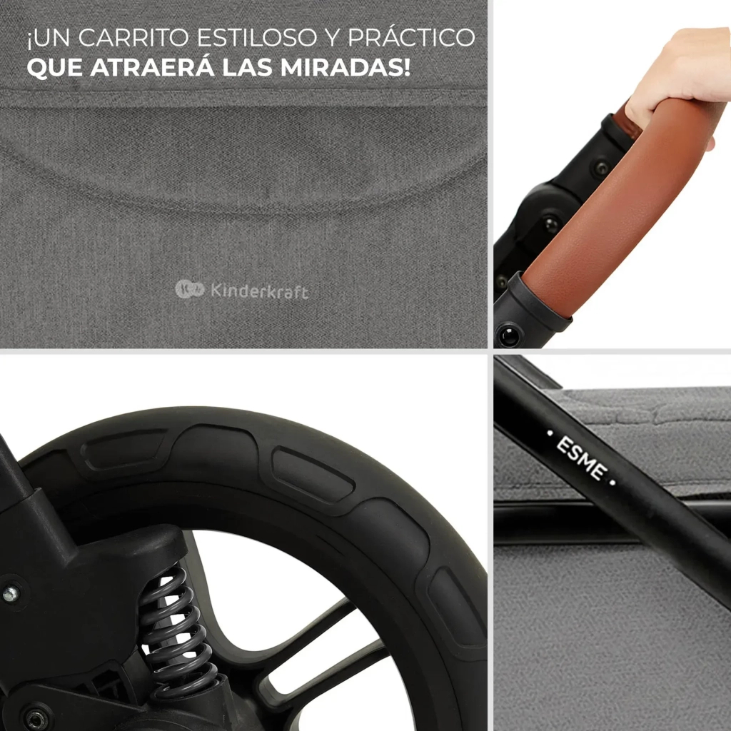 Коляска Kinderkraft 2 в 1 Esme Grey (KSESME00GRY2000) (5902533929658) - зображення 6
