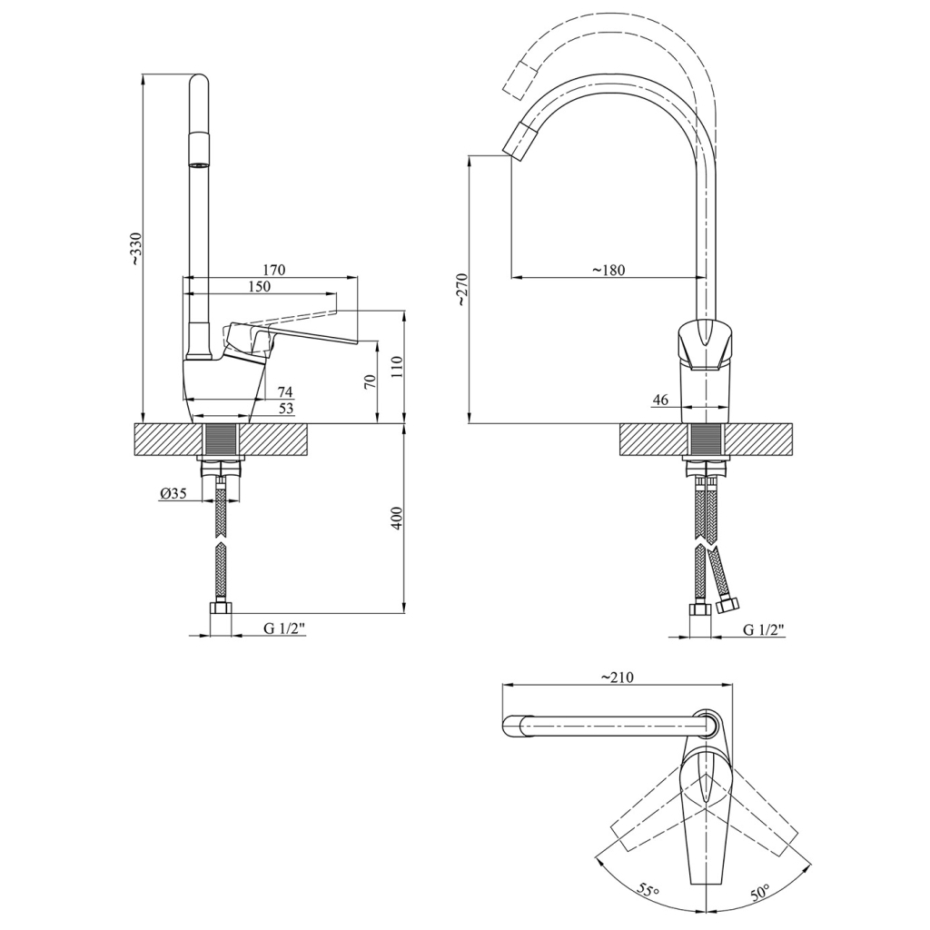 Змішувач Kroner Odra-C032GRA - зображення 9