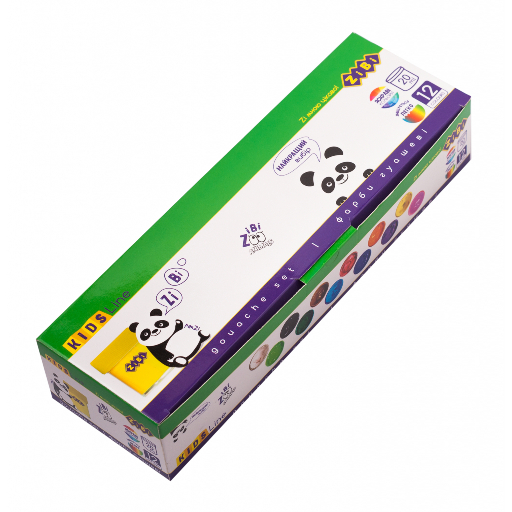 Гуашеві фарби ZiBi KIDS Line 12 кольорів по 20 мл (ZB.6604) - зображення 1
