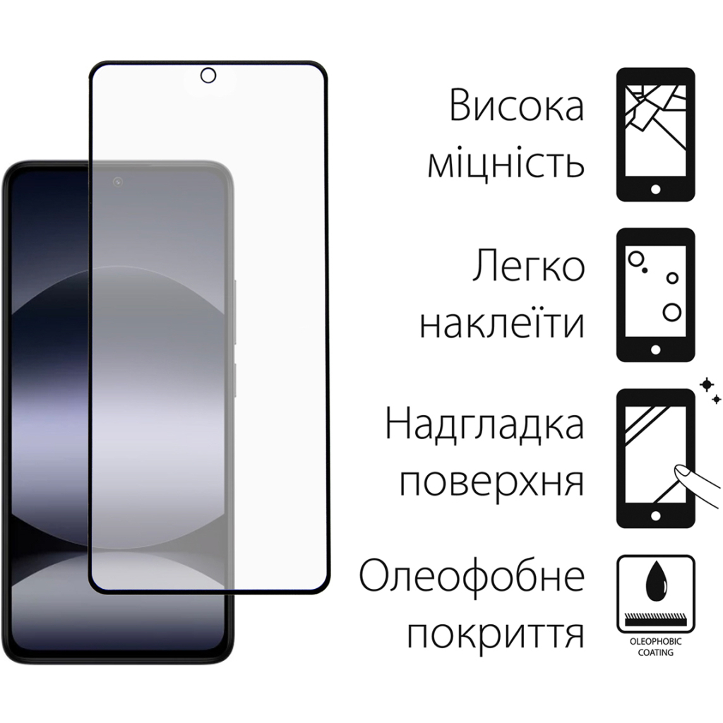 Скло захисне Dengos Xiaomi Redmi Note 14 4G/5G Kit (DG-TGSCP-08) - зображення 2