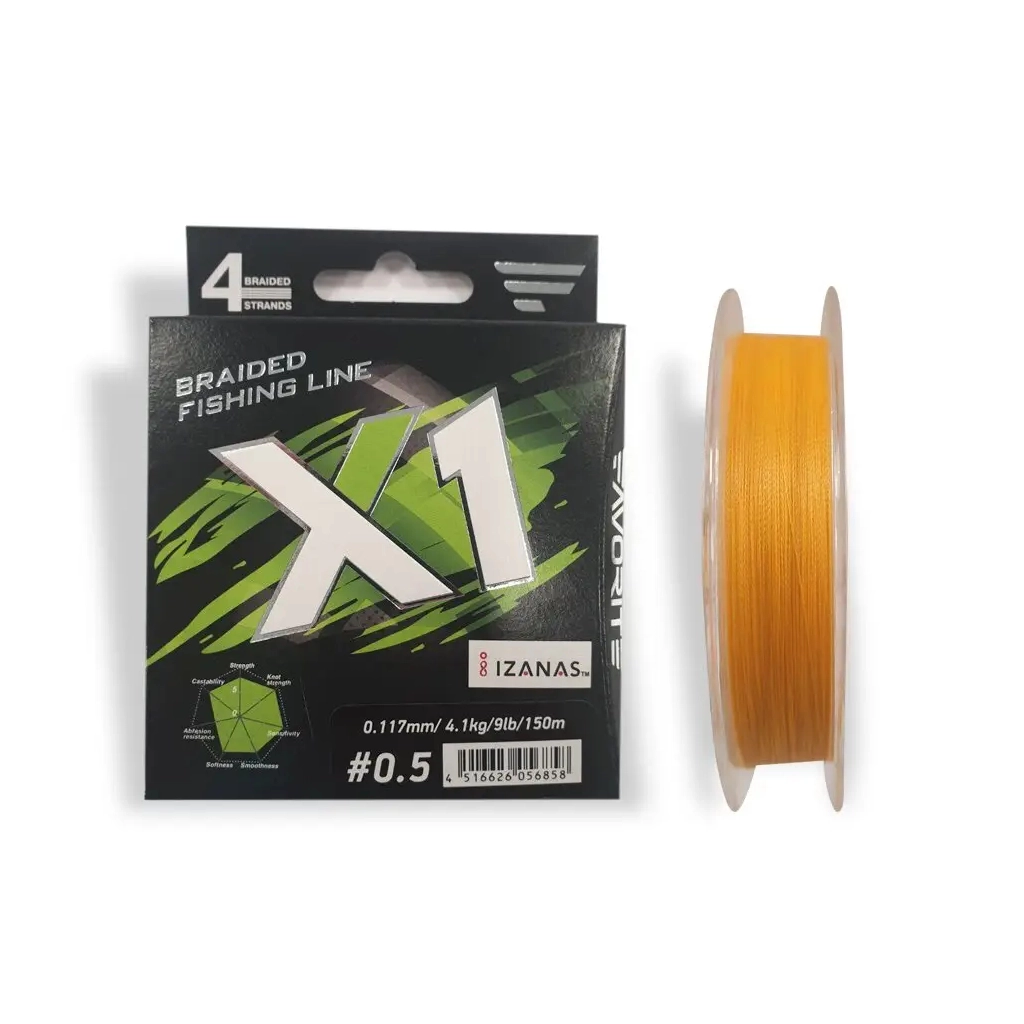 Шнур Favorite X1 PE 4x 150m 0.5/0.117mm 9lb/4.1kg Orange (1693.11.17) - зображення 1
