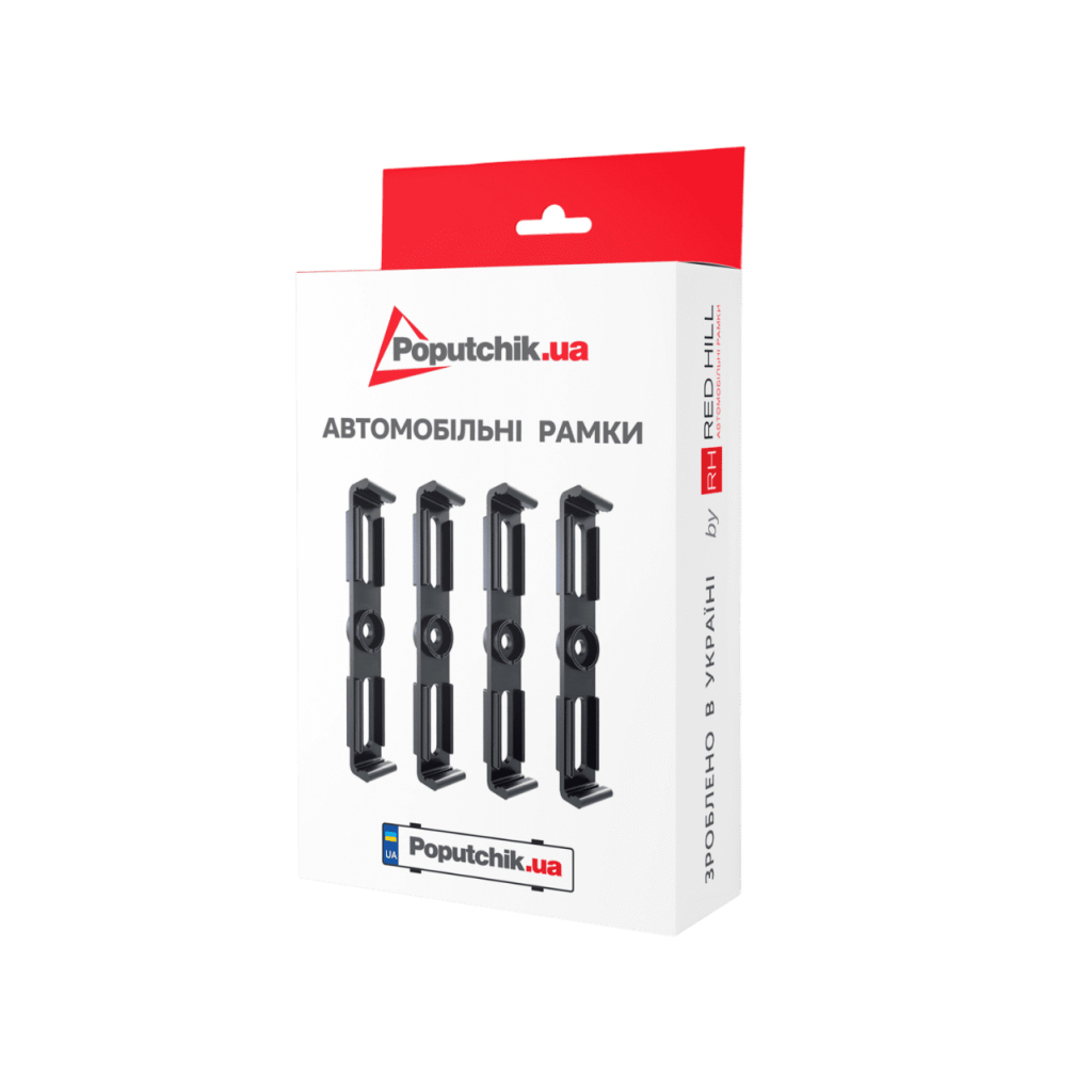 Рамка номерного знака Poputchik невидимки стандартні прозорі, к-т 4шт (24-052-IS) - изображение 3