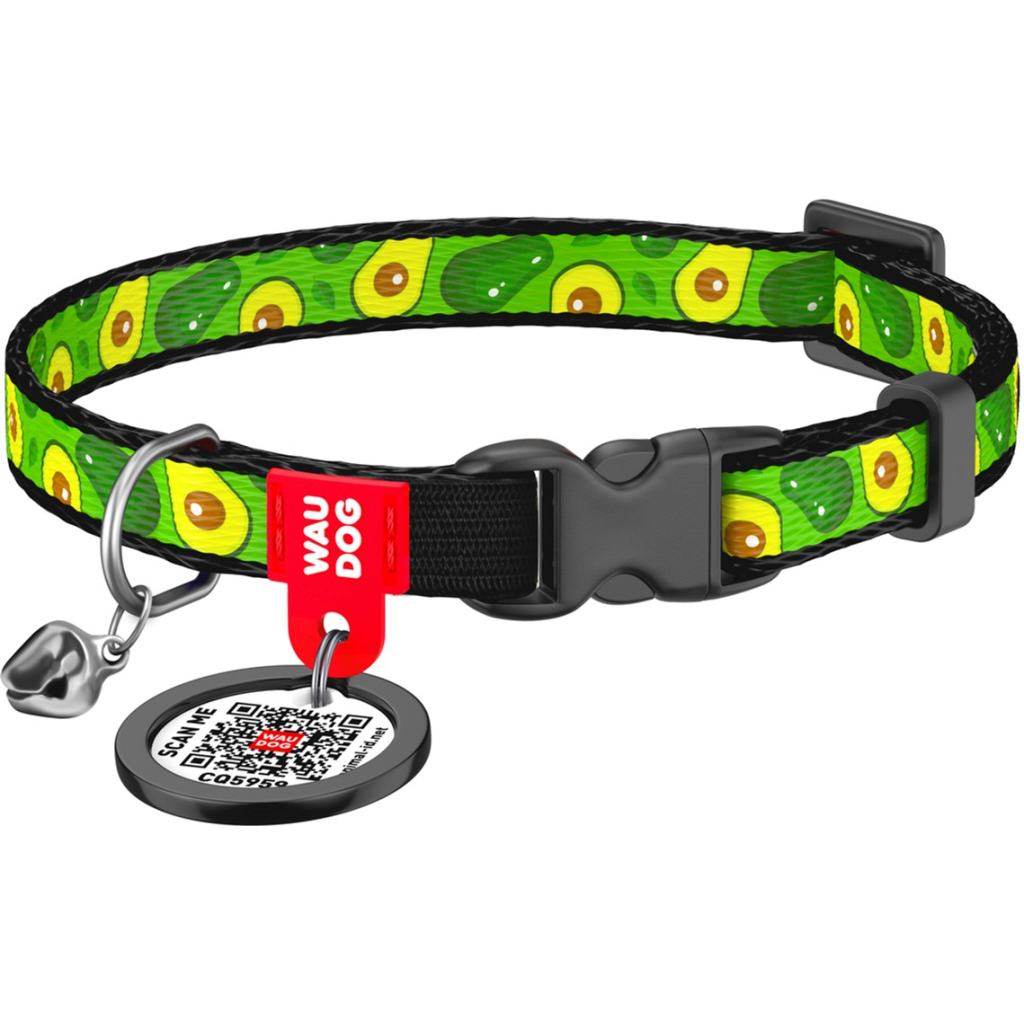 Нашийник для тварин WAUDOG Авокадо з QR паспортом XS 20-30 см (5280) - зображення 1