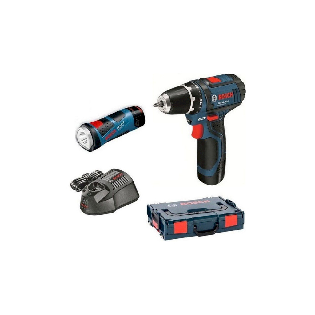 Шуруповерт Bosch GSR 12V-15 акумуляторний + Ліхтар GLI 12V-80 (0.615.990.FZ9) - зображення 2